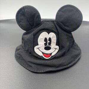 Disney Parks Toddler Mickey Mouse Ear Hat Black Cotton Bucket Style 52CM